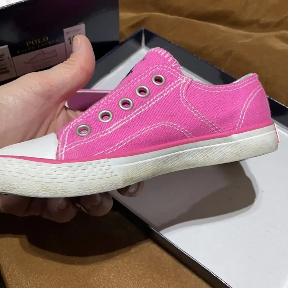 Ralph Lauren 10.5 hot pink slip on tennis shoe euc